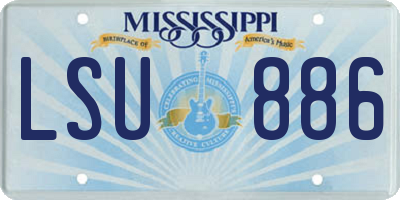 MS license plate LSU886