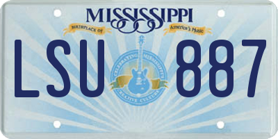 MS license plate LSU887