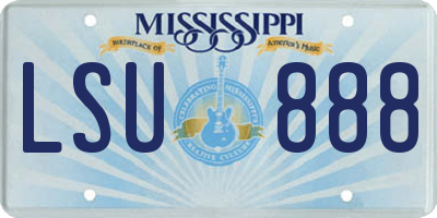 MS license plate LSU888