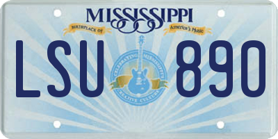 MS license plate LSU890