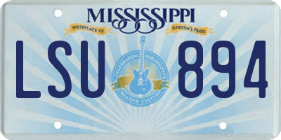 MS license plate LSU894