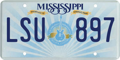 MS license plate LSU897