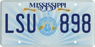 MS license plate LSU898