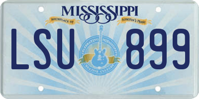 MS license plate LSU899