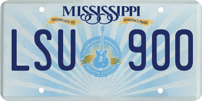 MS license plate LSU900