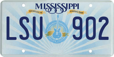 MS license plate LSU902