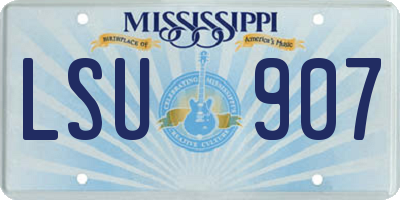 MS license plate LSU907