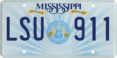 MS license plate LSU911