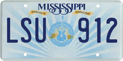 MS license plate LSU912