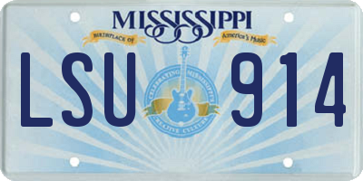 MS license plate LSU914