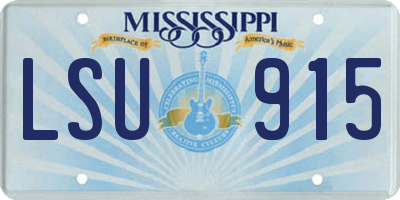 MS license plate LSU915