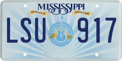 MS license plate LSU917