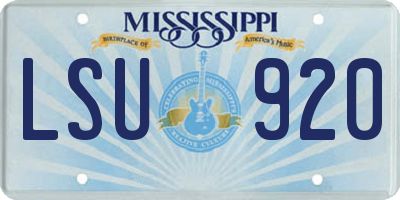 MS license plate LSU920