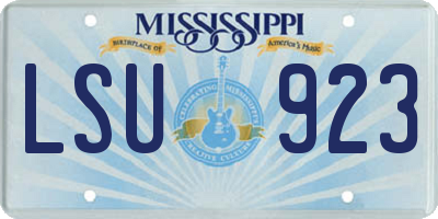 MS license plate LSU923