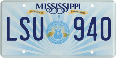 MS license plate LSU940