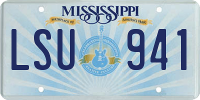 MS license plate LSU941