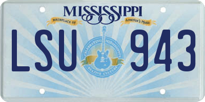 MS license plate LSU943