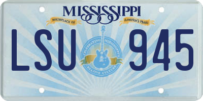 MS license plate LSU945