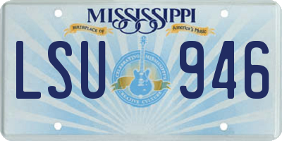 MS license plate LSU946