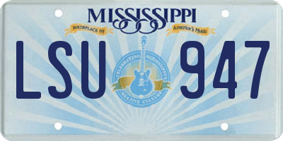 MS license plate LSU947