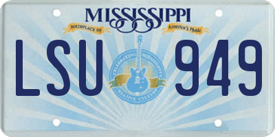 MS license plate LSU949