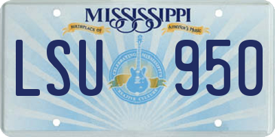 MS license plate LSU950