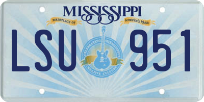 MS license plate LSU951
