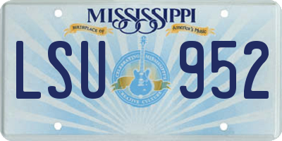 MS license plate LSU952