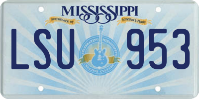 MS license plate LSU953