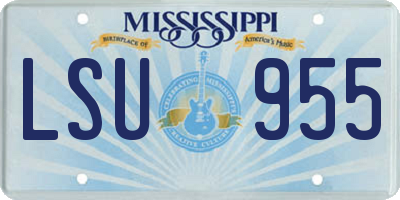 MS license plate LSU955