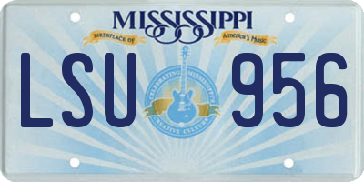 MS license plate LSU956