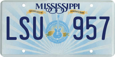 MS license plate LSU957