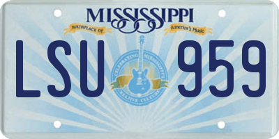 MS license plate LSU959