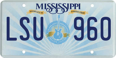 MS license plate LSU960