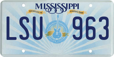 MS license plate LSU963