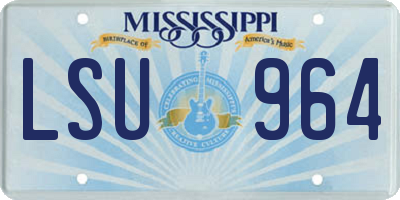 MS license plate LSU964