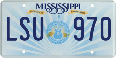 MS license plate LSU970