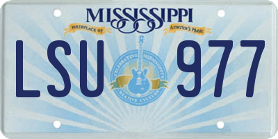MS license plate LSU977