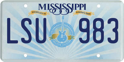 MS license plate LSU983