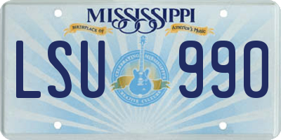 MS license plate LSU990