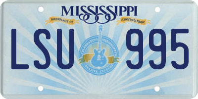 MS license plate LSU995