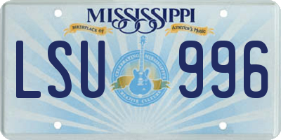 MS license plate LSU996