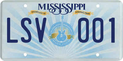 MS license plate LSV001