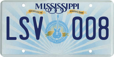 MS license plate LSV008