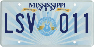 MS license plate LSV011
