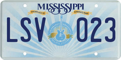 MS license plate LSV023