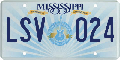 MS license plate LSV024