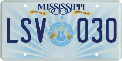 MS license plate LSV030