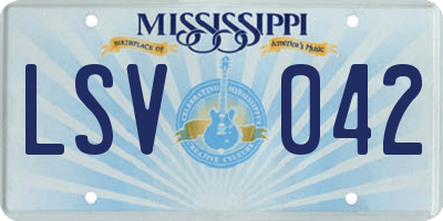MS license plate LSV042