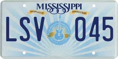 MS license plate LSV045